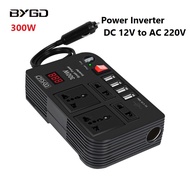 อินเวอร์เตอร์ในรถย 300W ยอินเวอร์เตอร์อะแดปเตอร์ Smart Power Inverter DC 12V to AC 220V USB 5v4.1a Ports 4 AC Outlets