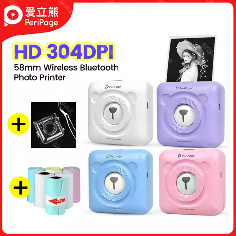 304dpi A6 Peripage Pocket Mini Printer Wireless Bluetooth Thermal Photo Printer Label Sticker Maker 