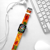 Apple Watch Series 1 , Series 2, Series 3 - Apple Watch 真皮手錶帶，適用於Apple Watch 及 Apple Watch Sport - Freshion 香港原創設計師品牌 - 紅葉圖案