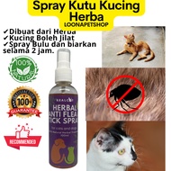 Ubat Spray Kutu Kucing Organik Cat Flea Spray Ubat Kutu Kucing Paling Berkesan 100ml