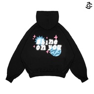 JICO - Unisex Oversized Boxy Hoodie Sweater with Double Zip, Light-Up Screen Printing, SHINE ON YOU