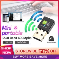 Free Driver Wifi Adapter 600Mbps Wireless USB Adapter Dual Band 2.4G/5GHz Wifi Dongle 802.11AC PC La