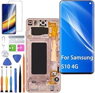 (Pink with Frame) Display for Samsung Galaxy S10 4G LCD Screen Replacement TFT G973F G973U G973W Dis