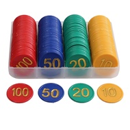 40/80 pcs Plastic Poker Chips Set Golden Printed Numbers in Plastic Clear Casino Gaming Token Coin P