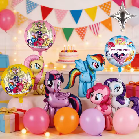 My Little Pony Themed Birthday Party Festival Decoration Balloon Set Unicorns And Pony Shapes Large 