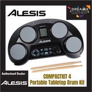 ALESIS Compactkit 4 Portable Tabletop Electronic Drum Kit w/Drumstick and Adapter