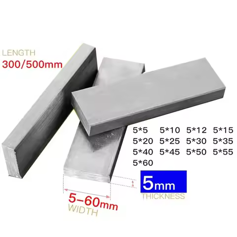 Aluminum Bar Thickness 5mm Width 5-80 Length 300 500mm Aluminum Alloy Aluminium Flat Bar Plate 5 6 7