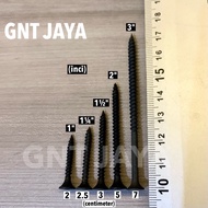 Gypsum Screws 6x1 Four (2.5cm), 6x1 1/ 4 3 3cm), 6x 1 1/ 2 3 (4cm) Contents 50 pieces per pack black