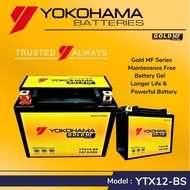 YTX12-BS BATTERY GEL YOKOHAMA GOLD MF SERIES YAMAHA XJ600N XT600 HONDA VERSYS 650 BLADE 250 KAWASKI 