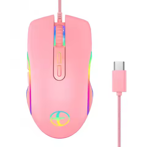 RGB Wired Gaming Mouse Compatible with Apple MacBook pro 2017/2016 MacBook 12' Chromebook HP Omen Wi