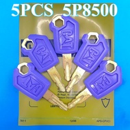 5PCS Purple 5P8500 Ignition Start and Door Lock High Quality Key for Excavator Dozer Loader 5P8500 w