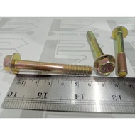 M8 x 60 Flange Bolt Yellow / 12 Key Tread Bolt 6cm Length M8x60