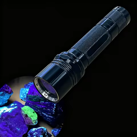 UVC 5W 4-chip LED Flashlight 254nm 275nm 295nm 310nm 340nm 18650 UV Light for Scheelite Mineral Dete