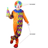 Adult Circus clown Costume Halloween Fancy Clown Men Colorful Carnival Clown Costume
