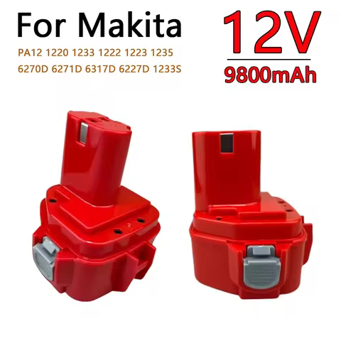 PA12 12V 9.8Ah Ni-MH Rechargeable Battery and Charger for Makita Cordless Drill 1220 1222 1234 1233 