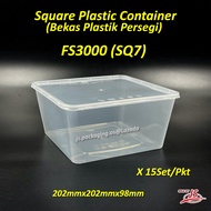 Square Disposable Plastic Food Container FSQ1000 (SQ1) SQ1500 FS2000 (SQ5) FS3000 (SQ7)  /Bekas Peta