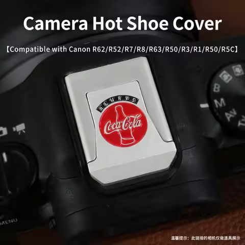 Aluminum Alloy Camera Hot Shoe Cover Protector Cap for Canon R50 R52 R63 R62 R8 R7 R5C R1 R
