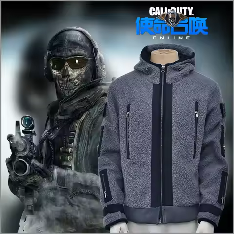 Call of Duty Cosplay Jacket 141 Team Uniform Ghost Combat Suit Men WinterCoat Hoodies Halloween Cost