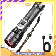 【W】30W Flashlight 30W Powerful Flashlight Super Bright Rechargeable Flashlight Torch Flash Light for