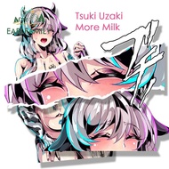EARLFAMILY Gyaru Tsuki Uzaki Fanart Car Sticker Uzaki-chan Want to Hang Out Sketch Waifu Sticker JDM