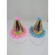 FELIZ CUMPLEANOS 18 POMPOM CONE BIRTHDAY HAT HAPPY BIRTHDAY HAT/ BIRTHDAY HAT/ PAPER HAT/ CONE HAT/ 