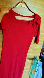 Tara Jarmon Red Sweater with Bow Detail