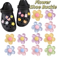 1Pair of Cartoon Resin Cherry Blossom Hole Shoe Charms Set Colorful Flower Buckles