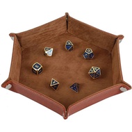 Board Game Accessories Hexagonal Dice Tray Dice Tray Storage Tray Brown TRPG DND COC Running Team Ac