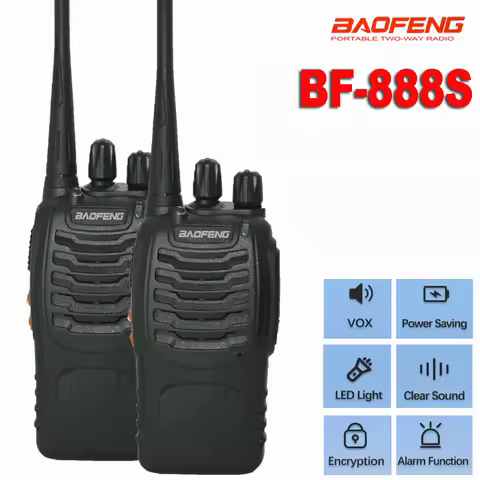 2 PCS BaoFeng BF-888S Walkie Talkie Long Range Portable UHF Ham Two Way Radio BF 888S Walkie-Talkie 