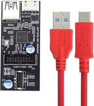 CY Type-C USB-C & 19/20Pin Header to USB 3.0 20Pin & Type-E Dual Ports Female PCBA Type Adapter Spli