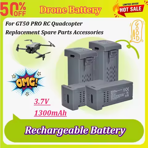 New 1-5Pcs 3.7V 1300mAh Drone Battery for GT50 PRO RC Quadcopter Replacement Spare Parts Accessories