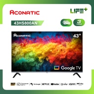 Aconatic ทีวี 43 นิ้ว FHD Google TV รุ่น 43HS800AN ระบบปฏิบัติการ Google/Netflix &amp; Youtube Wifi Voice Search Frameless Design Dolby (รับประกัน 3 ปี)