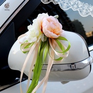 Silk Ribbon Flower Wedding Party Artificial Flowers Bridal Car Mirror Door Decoration