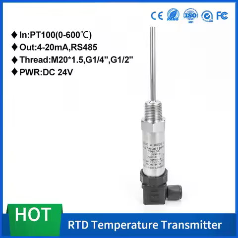 RTD PT100 Temperature Transmitter 0-100 Degree 0-10V Temperature Sensor