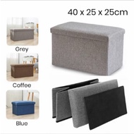 Hajetso Foldable Ottoman Storage Stool Home Living Storage Bench 40x25x25CM Furniture