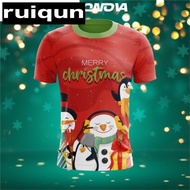 EvoNova new New Christmas T shirt Jersey Baju Family Clothing Microfiber T-shirt Sukan Round Neck Me