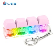 Keyboard Fidget Keychain 4กุญแจแป้นพิมพ์ของเล่นใช้การบีบอัดคีย์บอร์ดของเล่น Clicker ปุ่ม Relief ความ