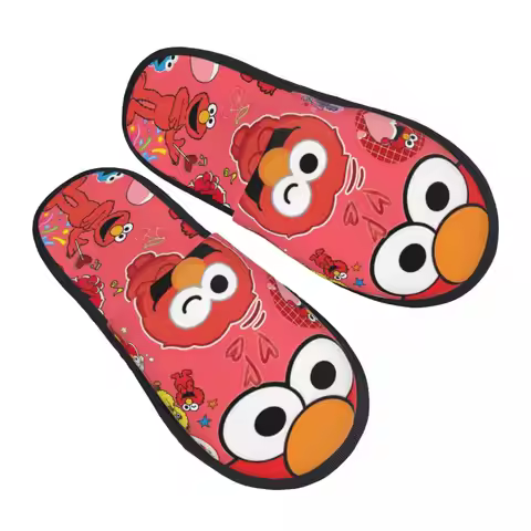 Custom Cookie Monster ELMO Guest Slippers for Spa Women House Slipper