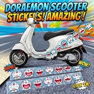 1Pair JDM Doraemon Cute Cartoon Reflective vinyl sticker for Racing motorcycle accessories helmet  S