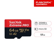 SanDisk Extreme Pro microSDXC 64GB SQXCU V30 U3 C10 A2 UHS-I 200MB/s R 90MB/s with Adaptor (SDSQXCU-