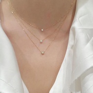 新款日本agete鼻屎钻项链女单颗钻吊坠锁骨链轻奢精致高级感生日New Japanese agete nose drill necklace for women