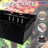 Deep Crate Plastic Basket Fruit & Vegetable Basket Multipurpose Basket_Set of 2