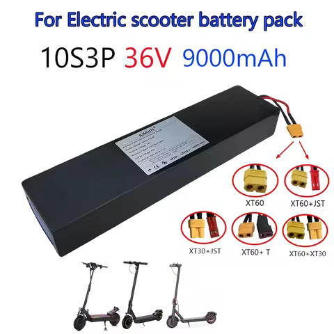 9000mAh 18650 rechargeable lithium-ion battery 10S3P 36V 500W built-in BMS Suitable for KUGOO S1, S2