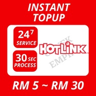 Hotlink Instant Topup RM 5 ~ RM 30