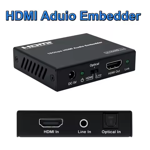 HDMI Audio Embedder 4K 60Hz HDMI 2.0 Audio Inserter HDMI+Aux+Digital toslink Audio to HDMI Converter