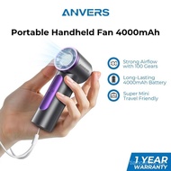 Anvers Handheld Fan 4000mAh Portable Mini Fan with 6 Speeds LED Display Strong Wind 13.8m/s for Outd