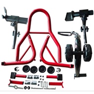 Paddock Stand Set Rear Superbike UNIVERSAL RED/BLACK Ready Stock