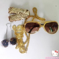 SAK 50s 60s 70s 80s Disco Accessories Women Fancy Dress Costume Disco Set Disco Balls Earrings Headb