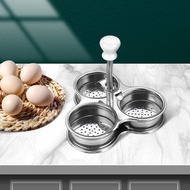 430 Stainless Steel Three-Grid Egg Boiler Breakfast Egg Boiler Egg Steamer Spring Handle Boiled Egg 