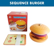 Stacking Burger Sandwich Toy Wooden Montessori Toy for kids Role Play Toys Pretend Play Set for Girl